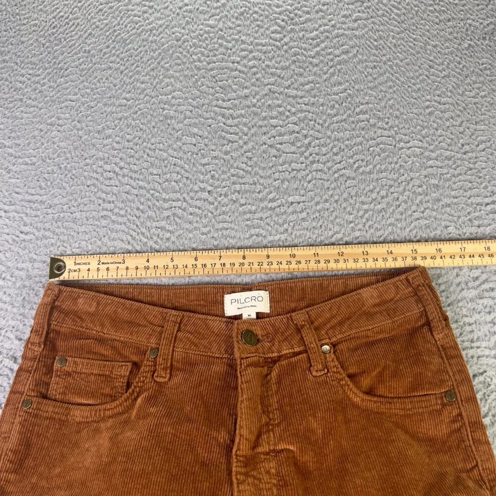 Pilcro Corduroy Pants Womens 30 Brown The Scotty Cuffed High Rise Anthropolgie - Picture 3 of 9
